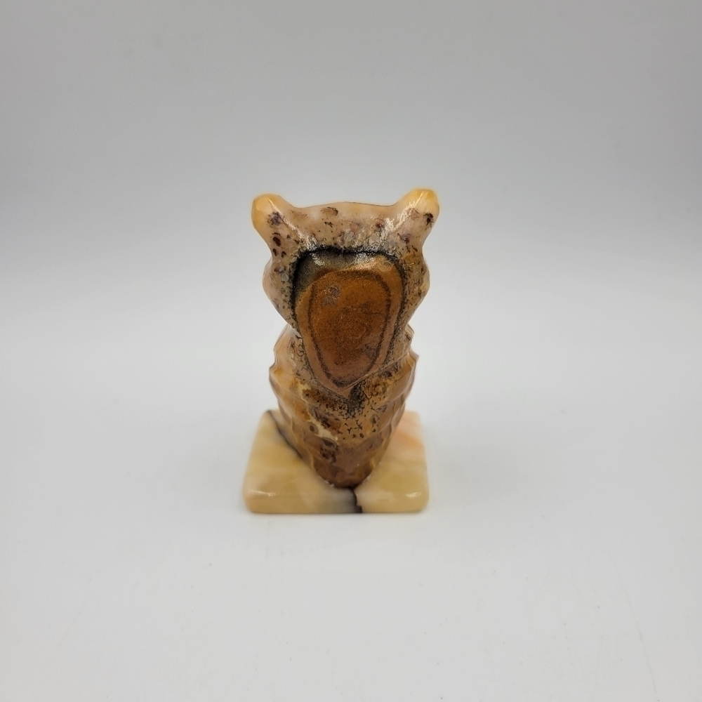 Vintage Onyx Carved Owl Figurine - Picture 3 of 5